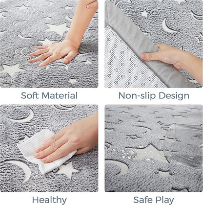 MAXYOYO Baby Play Mat, 1.2" Thick Memory Foam Soft Padded Carpet with Non-Slip Backing, Japanese Tatami Rug Living Room for Kids Toddler Children Nusery