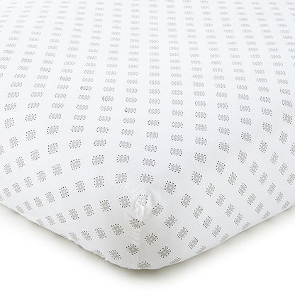 Levtex Baby - Willow Crib Bed Set - Baby Nursery Set - White - Soft Rosette Pintuck - 5 Piece Set Includes Quilt, Fitted Sheet, Diaper Stacker, Wall Decal & Crib Skirt/Dust Ruffle