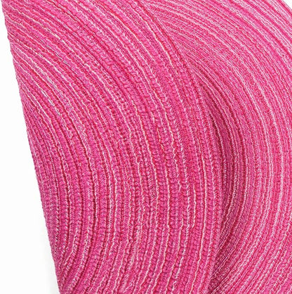 SHACOS Round Braided Placemats Set of 6 Cotton Round Place Mats 15 inch Washable Table Mats for Holiday Party (Hot Pink, 6)