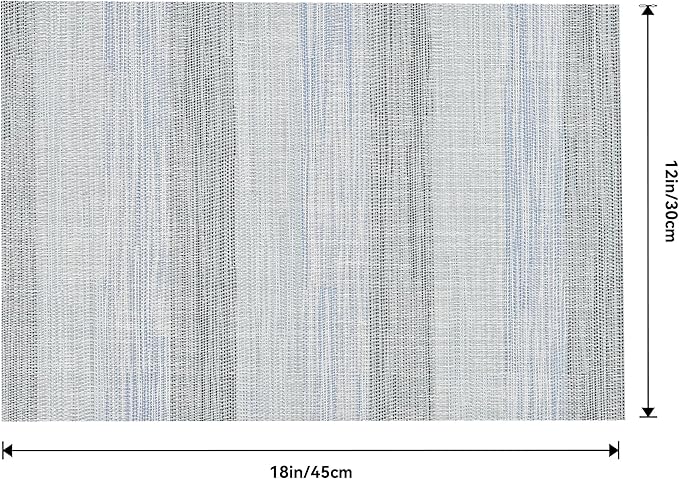 Leetaltree LightSteel Blue Placemats Set of 8 - Heat Resistant Non-Slip Place mats for Dining Table, Washable Durable PVC Vinyl Woven Table Mats（LightSteel Blue, 8）