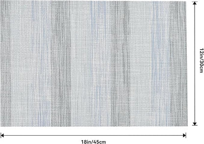 Leetaltree LightSteel Blue Placemats Set of 6 - Heat Resistant Non-Slip Place mats for Dining Table, Washable Durable PVC Vinyl Woven Table Mats（LightSteel Blue, 6）