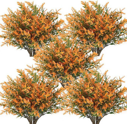 RECUTMS Fall Decoration for Home, Artificial Flowers for Outdoors Artificial Fall Flowers for Outdoors UV Resistant Artificial Plants Outdoor Artificial Flowers for Outdoors in Pots(Salmon)