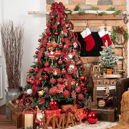 3.15" Christmas Ball Ornaments Glitter Shatterproof Christmas Tree Ornaments Sequin Xmas Hanging Balls Decorations for Wedding Party Holiday(Red, 12pc-8cm)