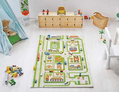 IVI 3D Play Rugs, Traffic Green, 39 x 59 inches
