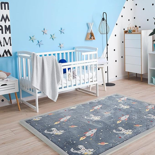 MAXYOYO Baby Play Mat, 1.2" Thick Memory Foam Soft Padded Carpet with Non-Slip Backing, Japanese Tatami Rug Living Room for Kids Toddler Children Nusery
