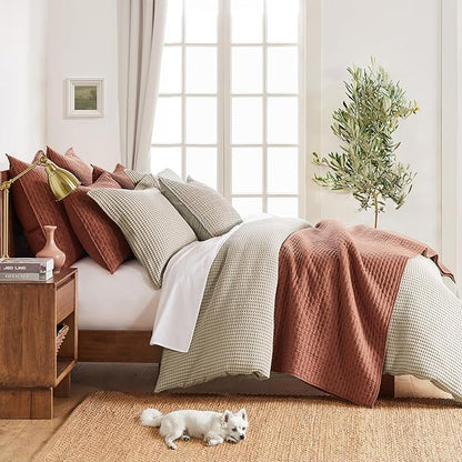 Levtex Home - Cloud Waffle Taupe Comforter Set - King Comforter + Two King Pillow Cases - Waffle Weave - Taupe - Comforter (106 x 94in.) and Pillow Case (36 x 20in.) - Cotton