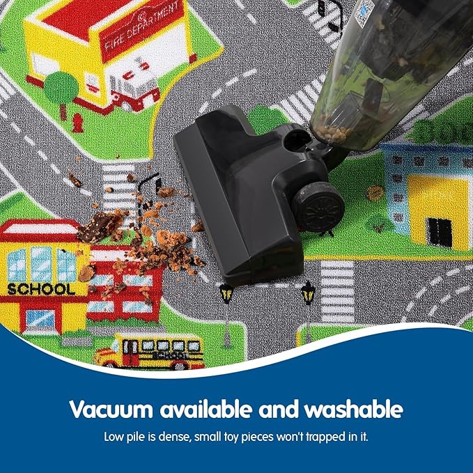 Booooom Jackson Car Rug City Life Great for Kids Toy Cars, Play Learn and Have Fun Safely - Kids Rug Baby Children Educational Road Traffic Play Mat for Bedroom Play Room Game Safe Area(59X78.74Inch)