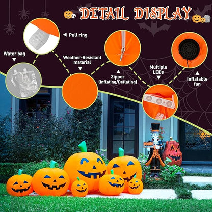 7.5FT Halloween Inflatables Outdoor Decorations Pumpkin, Halloween Decorations Blow Ups Pumpkin Decor for Yard,Party,Garden