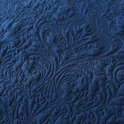 HoneiLife Queen Quilt Bedding Set - Microfiber Quilt Sets for Queen Bed, 3-Piece Lightweight Bedspreads,Reversible Coverlets Rustic Bed Cover, Floral Bedding Set All Season Quilts-Navy