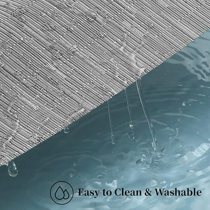 Leetaltree Sliver Placemats Set of 8 - Heat Resistant Non-Slip Place mats for Dining Table, Washable Durable PVC Vinyl Woven Table Mats（Sliver, 8）