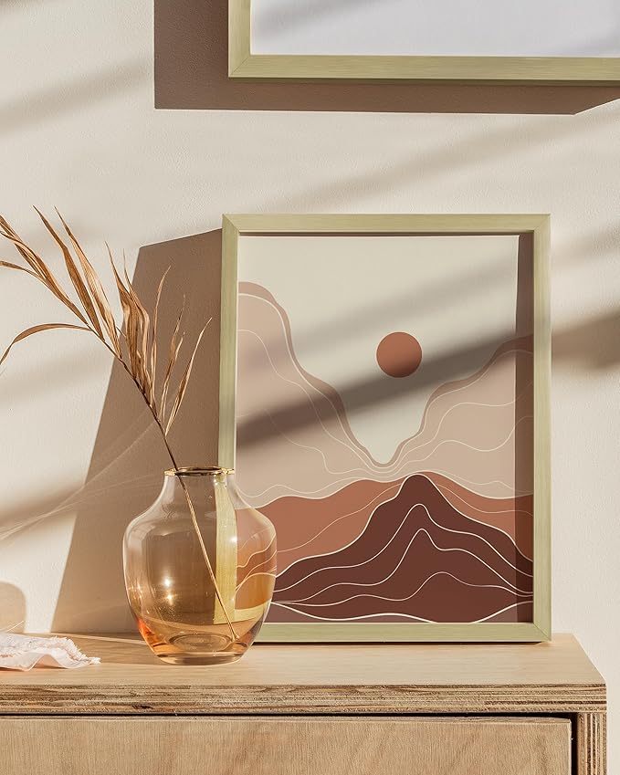HAUS AND HUES 8.5x11 Gold Picture Frame - Gold 8.5x11 Frame Aluminum, Vertical & Horizontal Hanging, Shatterproof Plexiglass - Ideal for Home, Room, Office Decor (8.5x11 in, Gold)