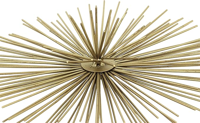 Deco 79 Metal Starburst 3D Short Spike Wall Decor, Set of 3 6", 9", 12"W, Gold