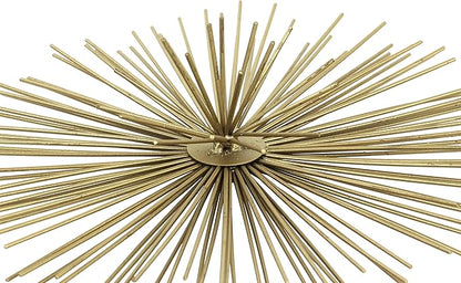 Deco 79 Metal Starburst 3D Short Spike Wall Decor, Set of 3 6", 9", 12"W, Gold