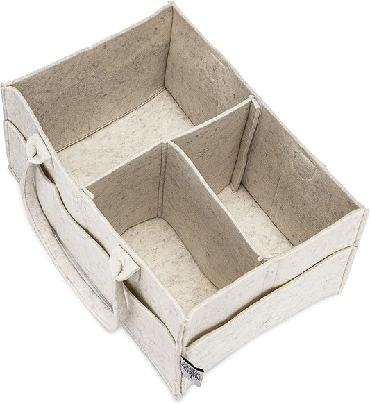 Parker Baby Diaper Caddy - Nursery Storage Bin and Car Organizer for Diapers and Baby Wipes - White, Large