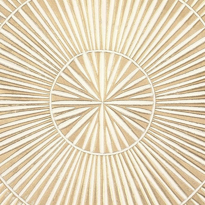 Deco 79 Wooden Geometric Handmade Home Wall Decor Intricately Carved Radial Wall Sculpture with Starburst Design, Wall Art 12" x 1" x 36", Gold