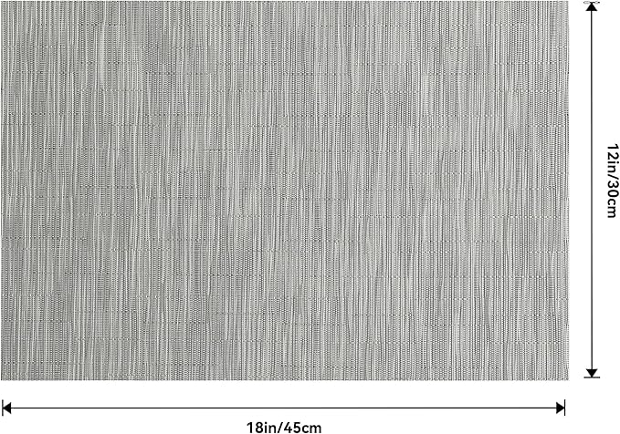 Leetaltree Sliver Placemats Set of 8 - Heat Resistant Non-Slip Place mats for Dining Table, Washable Durable PVC Vinyl Woven Table Mats（Sliver, 8）