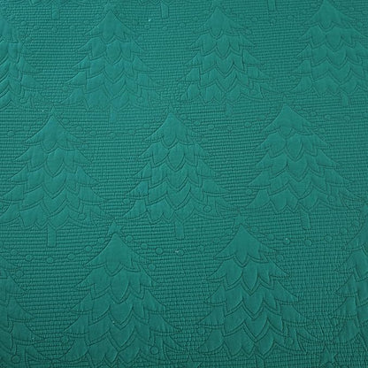 MarCielo 3-Piece Christmas Quilt 100% Cotton Oversized Bedspread Lightweight Coverlet Embroidery Christmas Tree Pattern Bedding Set(TC Emerald, Oversized King (118"x106"))