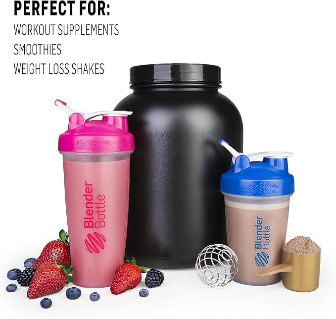 BlenderBottle Classic Shaker Bottle Perfect for Protein Shakes and Pre Workout, 20-Ounce, Coral