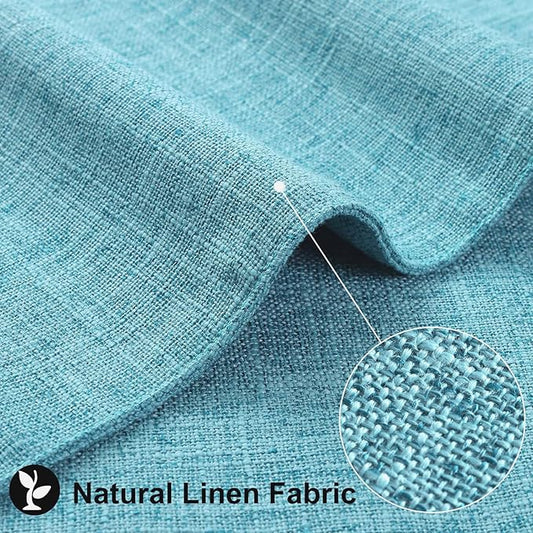 homing Light Blue Cotton Linen Blend Placemats for Dining Table Set of 4 – Washable Farmhouse Kitchen Mats for Indoors & Outdoors, Easy to Clean, 13 x 19 Inch