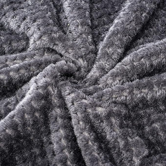 Fuzzy Blanket or Fluffy Blanket for Baby, Soft Warm Cozy Coral Fleece Toddler, Infant or Newborn Receiving Blanket for Crib, Stroller, Travel, Decorative (28Wx40L, XS-Dark Grey)
