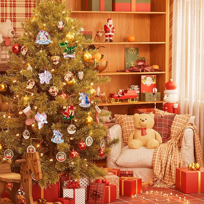 Baby Girl First Christmas Ornament - Custom Name & Date - 2024 Personalized Baby's First Christmas Ornament - Granddaughter Ornament - Keepsake