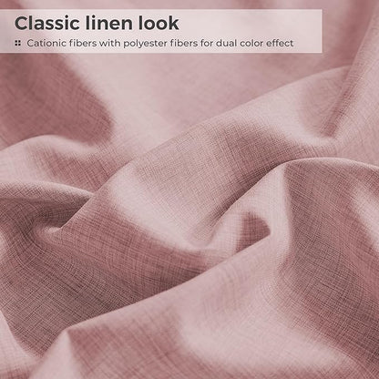 Queen Sheets Wine Red, Ultral Soft Cationic Linen Look Sheets, Luxury Cooling Cozy Bed Sheet Set with Non-Slip Fitted Sheet