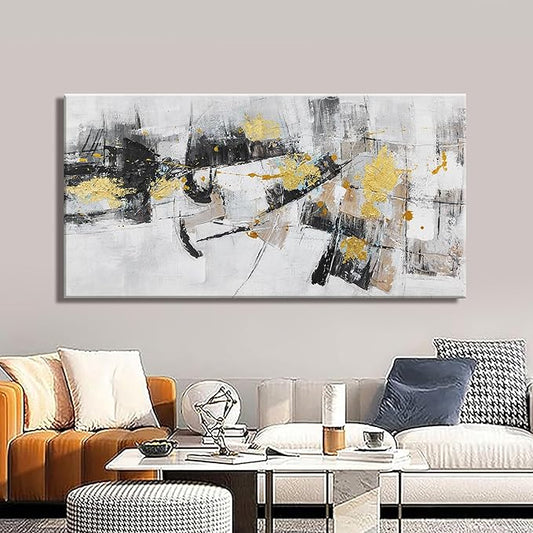 Abstract Wall Art Decor Home Decor Wall Art Prints Wall Canvas Decorations Black Gold Modern Large Artwork Pictures for Living Room Wall Bedroom Kitchen Office Decor 30"×60"