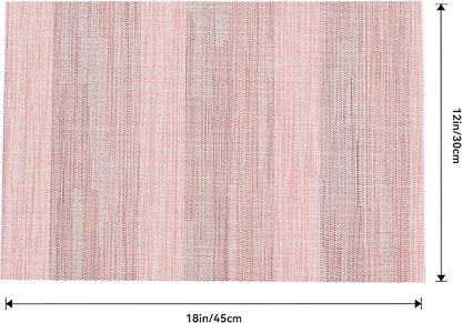 Leetaltree Misty Rose Placemats Set of 4 - Heat Resistant Non-Slip Place mats for Dining Table, Washable Durable PVC Vinyl Woven Table Mats（Misty Rose, 4）