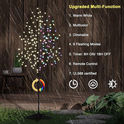 Lightshare 6.5FT LED Lighted Cherry Blossom Tree, 208 LED Warm White to Multicolor, Timer and Dimmer with Remote, Home Garden, Summer, Wedding, Holiday, Party Decoration for Indoor and Outdoor Use