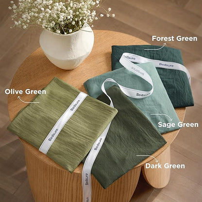 Bedsure Full Size Comforter Set, Forest Green Soft Prewashed Bedding for All Seasons, 3 Pieces GentleSoft™ Warm Down Alternative Bed Set, 1 Lightweight Comforter (82"x86") and 2 Pillowcases (20"x26")