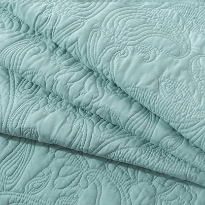 HoneiLife California King Quilts - Oversized King Bedspreads 128x120, Rustic Bedding Sets 4-Piece,Reversible Coverlets Lightweight Bed Cover for All Season Use-Sage Green