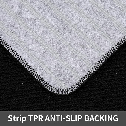 COSY HOMEER 20x30 Inch/20X48 Inch Kitchen Rug Mats Made of 100% Polypropylene Strip TPR Backing 2 Pieces Soft Kitchen Mat Specialized in Anti Slippery and Machine Washable,Black