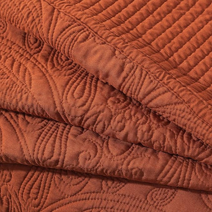 HoneiLife Oversized King Bedspreads - California King Quilt 128x120, 4-Piece Cal King Quilt Sets,Rustic Bedding Sets King Size,Extra Large Coverlets Lightweight Bed Cover for All Season Use-Rust