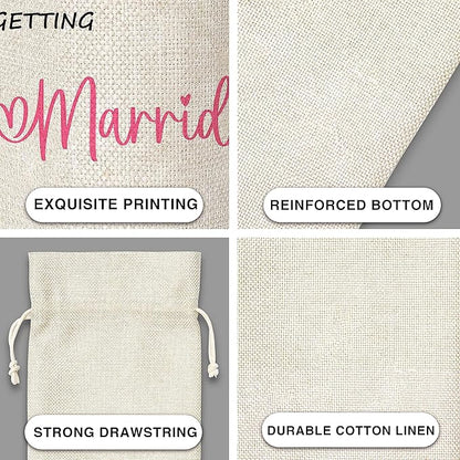 Marride Gift Wine Bag,Gift For Wedding,Couple,Cotton linen Drawstring Wine Bag(1 Pcs) - WB013