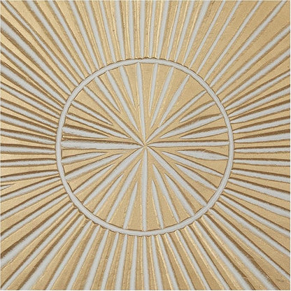 Deco 79 Wooden Geometric Handmade Home Wall Decor Intricately Carved Radial Wall Sculpture with Starburst Design, Wall Art 48" x 1" x 48", Gold