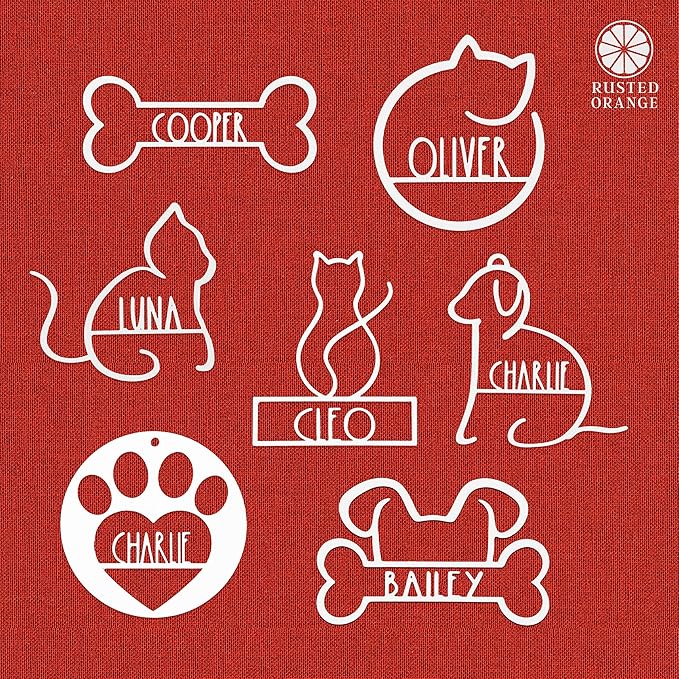 Man's Best Friend Personalized Pet Ornaments (2 Pack; 4 Inch) - Custom Name and Personalized Dog and Paw Design Christmas Ornaments for Christmas Tree